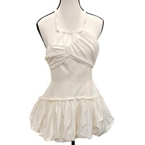 NWT Zemeta Country Balloon Bubble Hem Halter Mini Dress Y2K Style Size Medium